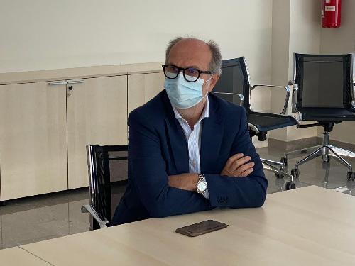 Il vicegovernatore della Regione con delega alla Salute Riccardo Riccardi all'incontro con la direzione strategica del Cro di Aviano 